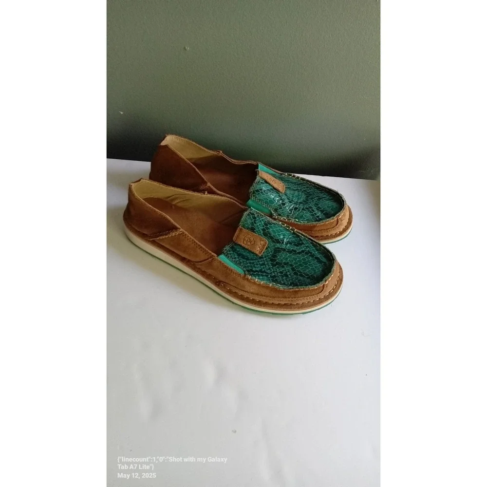 Ariat Moccasin Loafers Snake Print Slip On Casual‎ Comfort Shoes